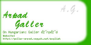 arpad galler business card